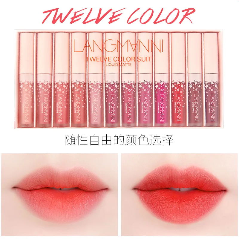 Langmanni Dumb lip gloss suit does not stain cups or fade Liquid lipstick matte lipstick set maquiagem profissional completa
Langmanni Dumb lip gloss suit does not stain cups or fade Liquid lipstick matte lipstick set maquiagem profissional completa
