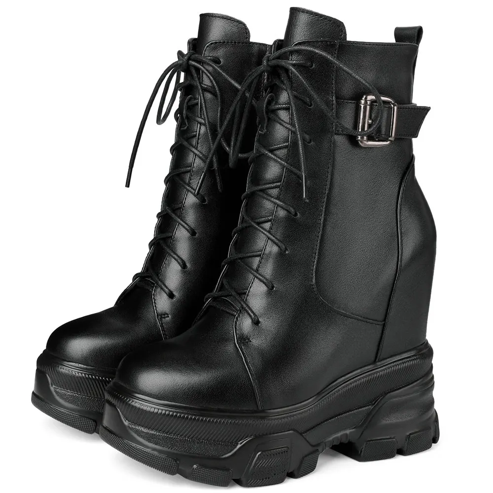 14cm Platform High Heels Women's Genuine Leather Ankle Boots Lace Up Buckle Military Riding Combat Motorcycle Boots
14cm Platform High Heels Women's Genuine Leather Ankle Boots Lace Up Buckle Military Riding Combat Motorcycle Boots