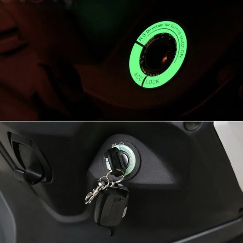 1-6PCs Luminous Key Ring Decor Sticker Car Styling Ignition Switch Protective Auto Interior Accessories Stickers | Автомобили и