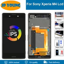 Écran tactile de remplacement de 5.0 pouces avec cadre, pour SONY Xperia M4 LCD M4 Aqua Dual Display E2303 E2353 E2306=