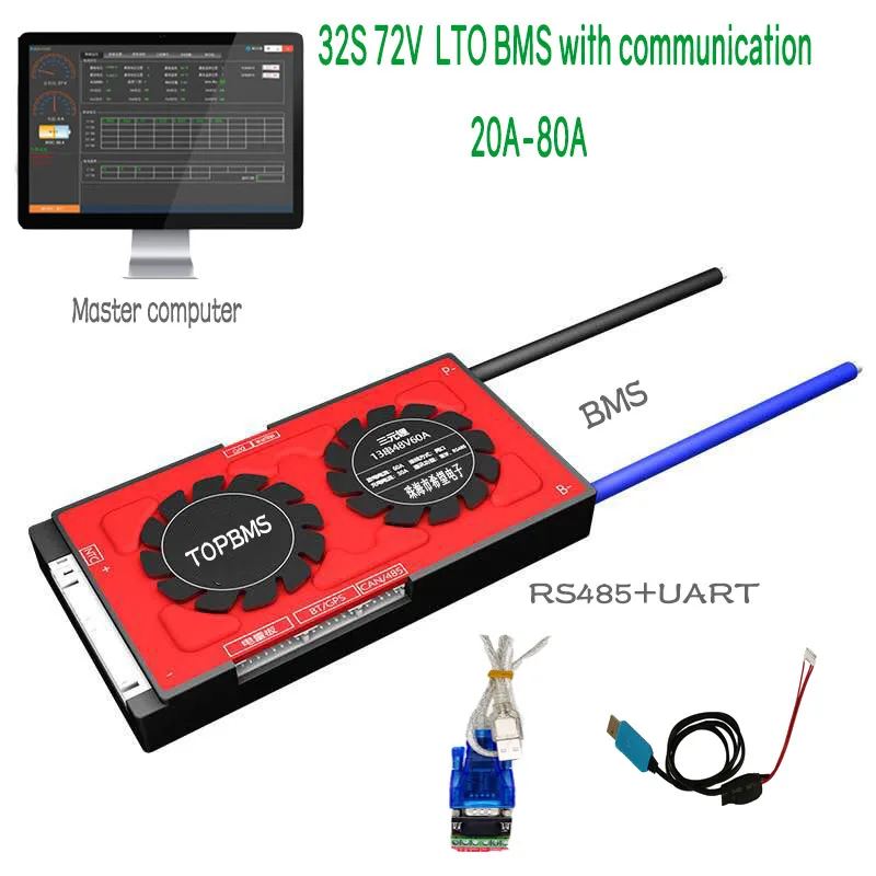 32S 72V LTO BMS 20A-80A with Bluetooth phone APP RS485 CANbus NTC UART used for LTO Batteries 2.3V2.4V connected in 32 series
32S 72V LTO BMS 20A-80A with Bluetooth phone APP RS485 CANbus NTC UART used for LTO Batteries 2.3V2.4V connected in 32 series