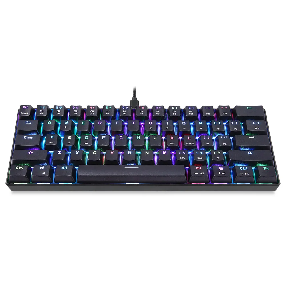 

MOTOSPEED CK61 RGB Mechanical Gaming Keyboard OUTMU Blue Switches Keyboard 61 Keys Anti-ghosting with Backlight for Gaming Black