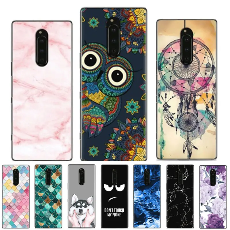 Чехол для sony Xperia 1 чехол с рисунком мягкий ТПУ телефона Xperia1 силиконовые чехлы J9110