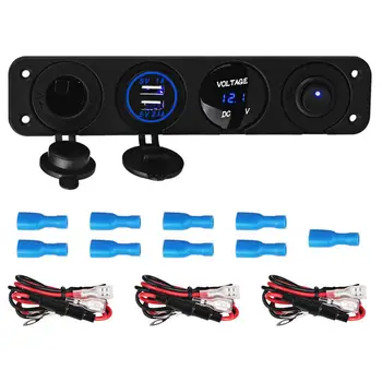 4 Hole Panel Switch Base Dual USB Car Charger Voltmeter Meter Cigarette Lighter Socket Switch Car Truck Boat Accessory 12-24V
4 Hole Panel Switch Base Dual USB Car Charger Voltmeter Meter Cigarette Lighter Socket Switch Car Truck Boat Accessory 12-24V