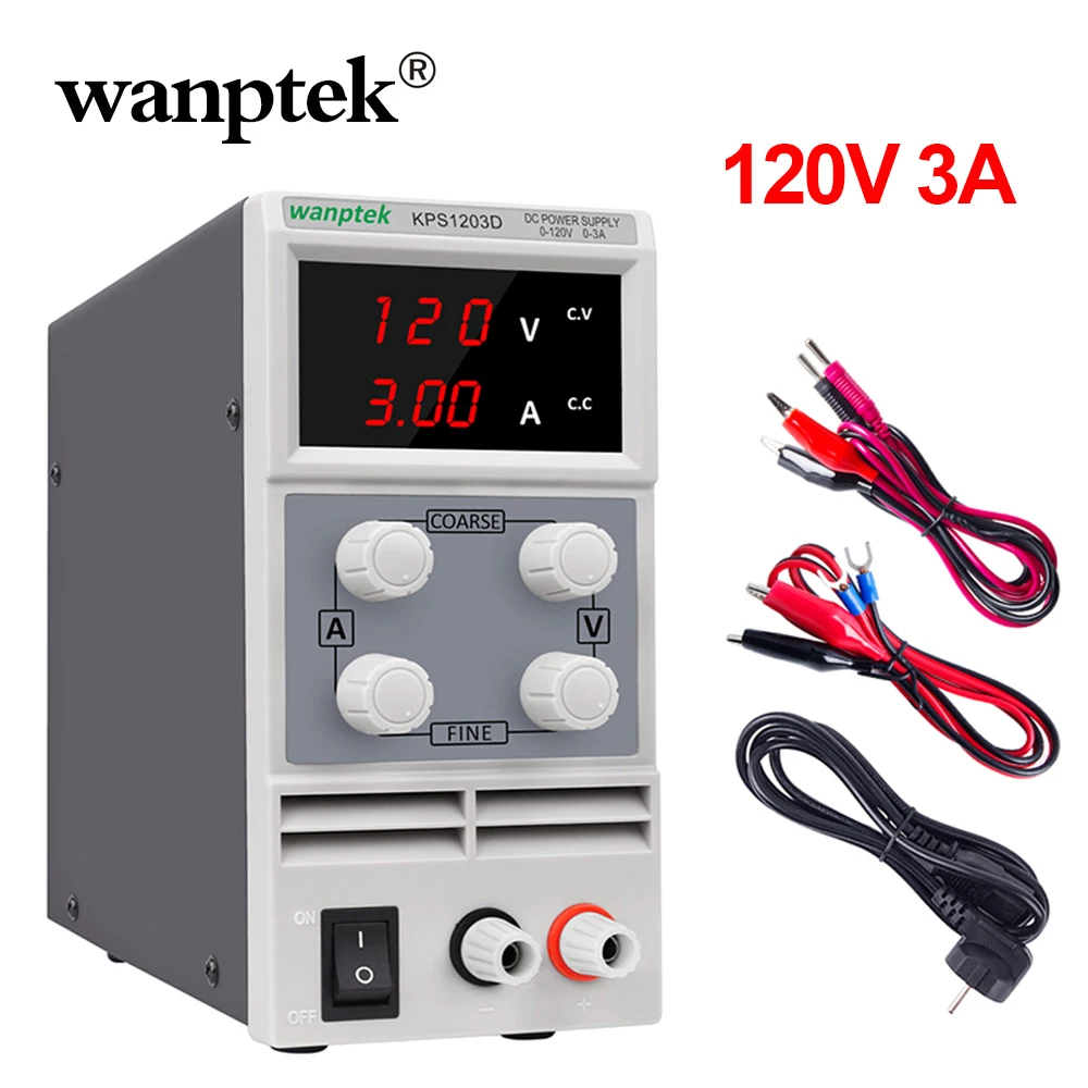 Wanptek 120V 3A Lab DC Power Supply Adjustable LED Display Switching Regulator KPS1203D For Phone Repair Rework 110v - 220v
Wanptek 120V 3A Lab DC Power Supply Adjustable LED Display Switching Regulator KPS1203D For Phone Repair Rework 110v - 220v