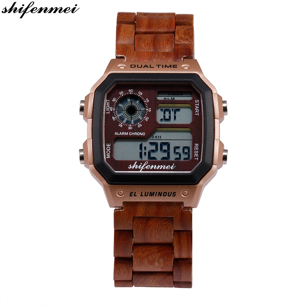 Shifenmei S5552 new square retro men's wooden watch Watch Men relogio feminino Night Vision Digital Mens Watches relojes
Shifenmei S5552 new square retro men's wooden watch Watch Men relogio feminino Night Vision Digital Mens Watches relojes