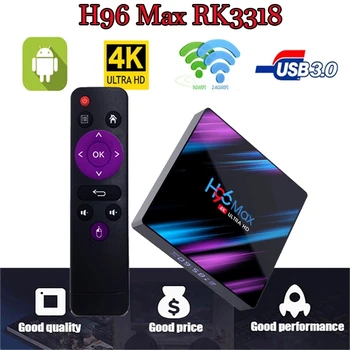 H96 Max RK3318 Smart TV Box Android 9.0 H.265 4K Bluetooth WiFi 2.4G/5G Media Player support Spain Brazil Android smart TV BOX
H96 Max RK3318 Smart TV Box Android 9.0 H.265 4K Bluetooth WiFi 2.4G/5G Media Player support Spain Brazil Android smart TV BOX