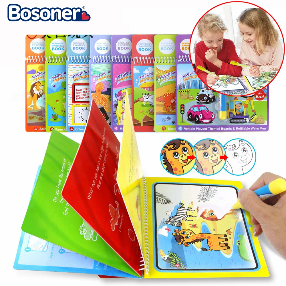 8 styles Magic Water Drawing Book Coloring Doodle & Magic Pen Drawing Toys early education For Kids Birthday Gift
8 styles Magic Water Drawing Book Coloring Doodle & Magic Pen Drawing Toys early education For Kids Birthday Gift