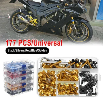 177PCS/Set Aluminum M6 M5 Fairing Bumpers Panel Bolts Kit Bodywork Screws Nut For Motorcycle 6 colors with Box
177PCS/Set Aluminum M6 M5 Fairing Bumpers Panel Bolts Kit Bodywork Screws Nut For Motorcycle 6 colors with Box
