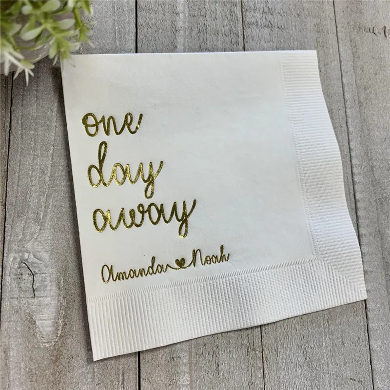 Custom Printed One Day Away Beverage Cocktail Luncheon Dinner Guest Towel Napkins Imprinted Foil Stamped New Home house warming
Custom Printed One Day Away Beverage Cocktail Luncheon Dinner Guest Towel Napkins Imprinted Foil Stamped New Home house warming
