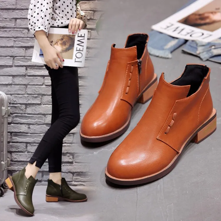 2018 Autumn Chunky Heel Side Zipper Short Boots Women's Waterproof Platform England Chelsea Boots Low Heel Versatile WOMEN'S Boo
2018 Autumn Chunky Heel Side Zipper Short Boots Women's Waterproof Platform England Chelsea Boots Low Heel Versatile WOMEN'S Boo