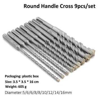 9pcs/set Carbide Round Cross Handle Drill Bit Two Pits Slots Wall Opening Concrete Drilling Power Tool Accessories
9pcs/set Carbide Round Cross Handle Drill Bit Two Pits Slots Wall Opening Concrete Drilling Power Tool Accessories