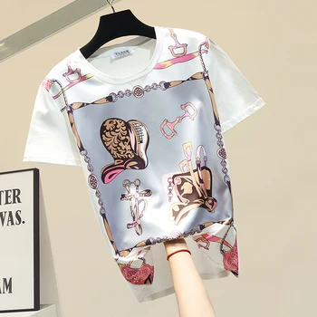 2020 Spring Summer New Printed Pattern Slim Thsirt Woman Personality Loose-Fit Short-Sleeve Round-Neck White T-shirt T Shirts
2020 Spring Summer New Printed Pattern Slim Thsirt Woman Personality Loose-Fit Short-Sleeve Round-Neck White T-shirt T Shirts
