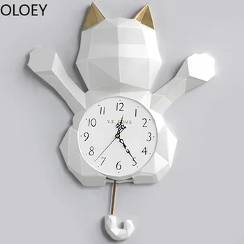 Geometric Large White Wall Clock Luxury 3d Cartoon Cat Swing Living Kids Room Clocks Wall Home Decor Art Watch Reloj De Pared
Geometric Large White Wall Clock Luxury 3d Cartoon Cat Swing Living Kids Room Clocks Wall Home Decor Art Watch Reloj De Pared