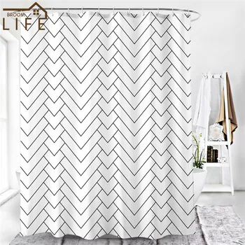 Geometric Wavy Shower Curtain Simple White Waterproof Bathroom Curtains with Hook Set WC Bathtub Screen Modern Home Decoration
Geometric Wavy Shower Curtain Simple White Waterproof Bathroom Curtains with Hook Set WC Bathtub Screen Modern Home Decoration
