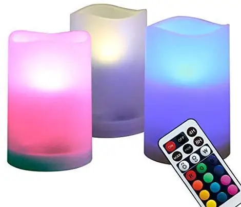 3Pcs Romantic Colors Changing Flameless LED Candle Light With Remote Control Wedding Party Birthday Valentine Lamp Supplies | Дом и сад