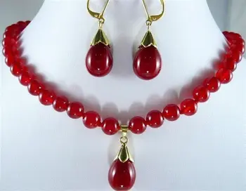 charrming 8mm Red Ruby Gemstones Necklace Earring set 18"AAA
charrming 8mm Red Ruby Gemstones Necklace Earring set 18"AAA