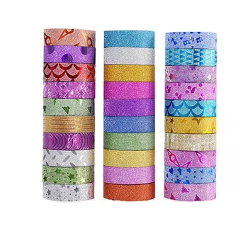 10pc Glitter Washi Paper Tape Set Gold Silver Adhesive Scrapbooking Stickers Label Craft Strips for Masking Tape Festival Decor
10pc Glitter Washi Paper Tape Set Gold Silver Adhesive Scrapbooking Stickers Label Craft Strips for Masking Tape Festival Decor