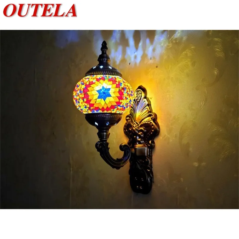 

OUTELA Aethnic Style Wall Lamps Retro Nostalgic Romantic Creative Indoor Decorative For Corridor Bedroom