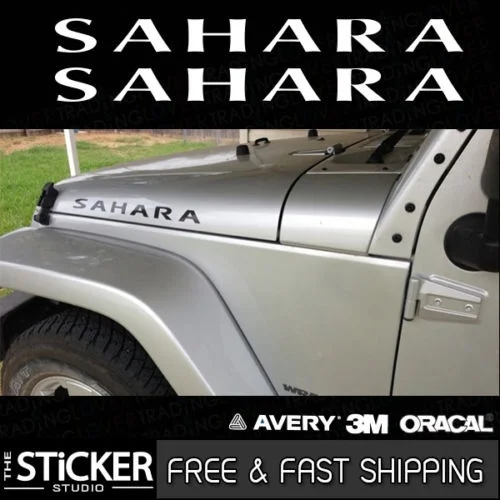 Наклейка с логотипом для 2 шт./пара Jeep SAHARA 580x46 мм на капот Wrangler TJ JK CJ YJ | Автомобили и