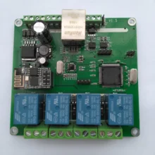 Dtwonder ethernet/rs485/can/wifi/servidor web/tcp/udp placa de relé de interruptor de atraso de 4 canais(China)