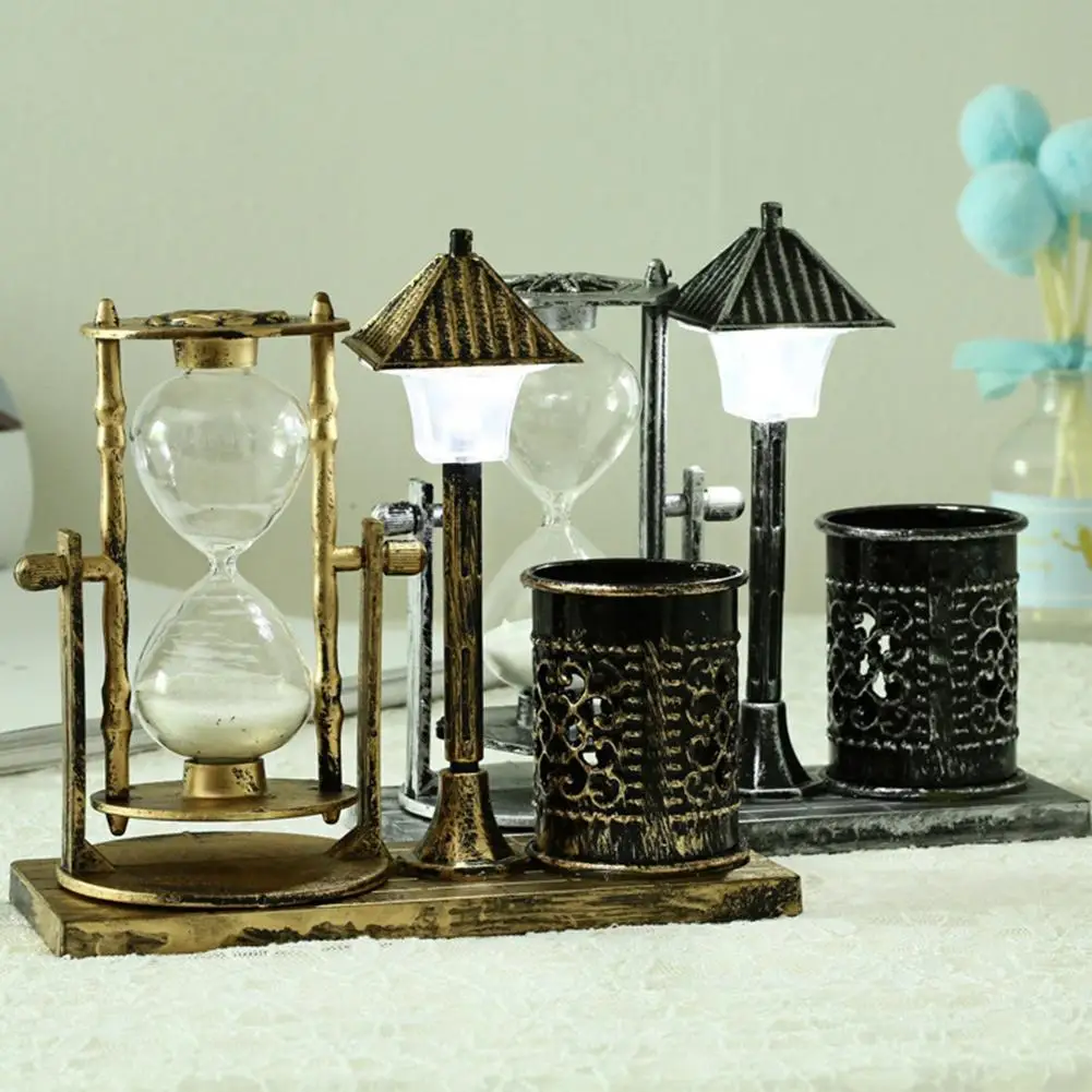 Creative Retro Hourglass Timer Craft Sand Timer Sand Clock With Flashing Pen Holder Night Lamp For Table Home Decor Gift
Creative Retro Hourglass Timer Craft Sand Timer Sand Clock With Flashing Pen Holder Night Lamp For Table Home Decor Gift