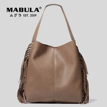MABULA Brown Women Leather Hobo Shoulder Bag Large Bucket Design Tassel Tote Handbags with Clutch Purses
MABULA Brown Women Leather Hobo Shoulder Bag Large Bucket Design Tassel Tote Handbags with Clutch Purses