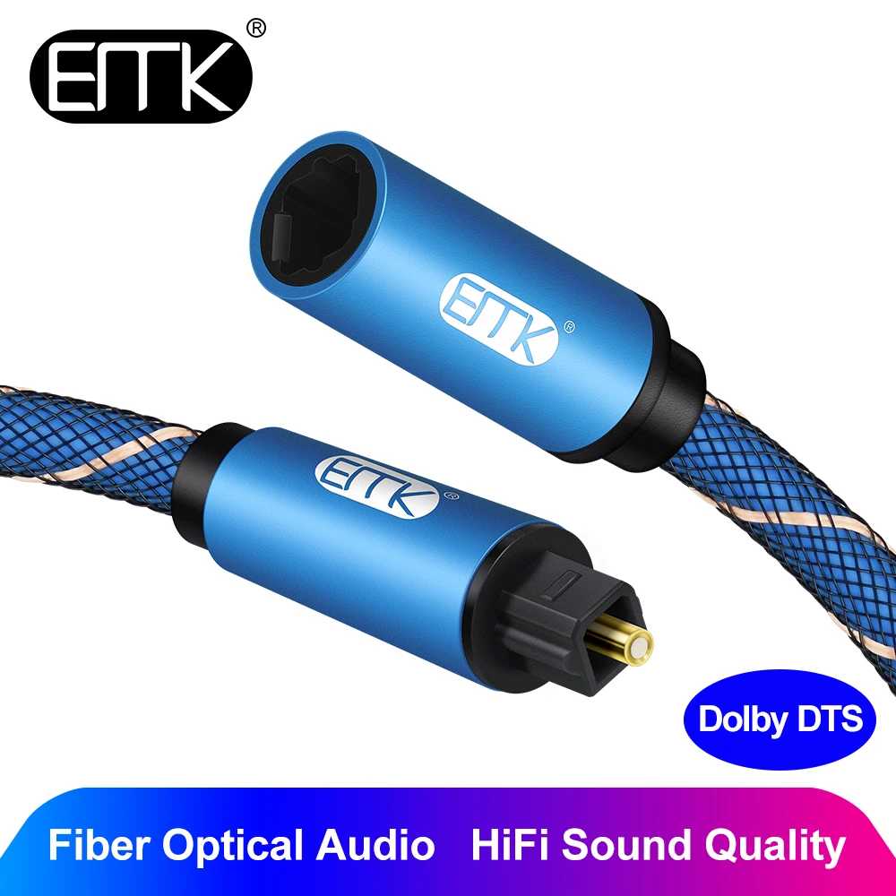 EMK Optical Extension Cable Male to Female Nylon Braided Optical Digital Audio Extension Cable for Speaker Amplifier SoundBar TV
EMK Optical Extension Cable Male to Female Nylon Braided Optical Digital Audio Extension Cable for Speaker Amplifier SoundBar TV