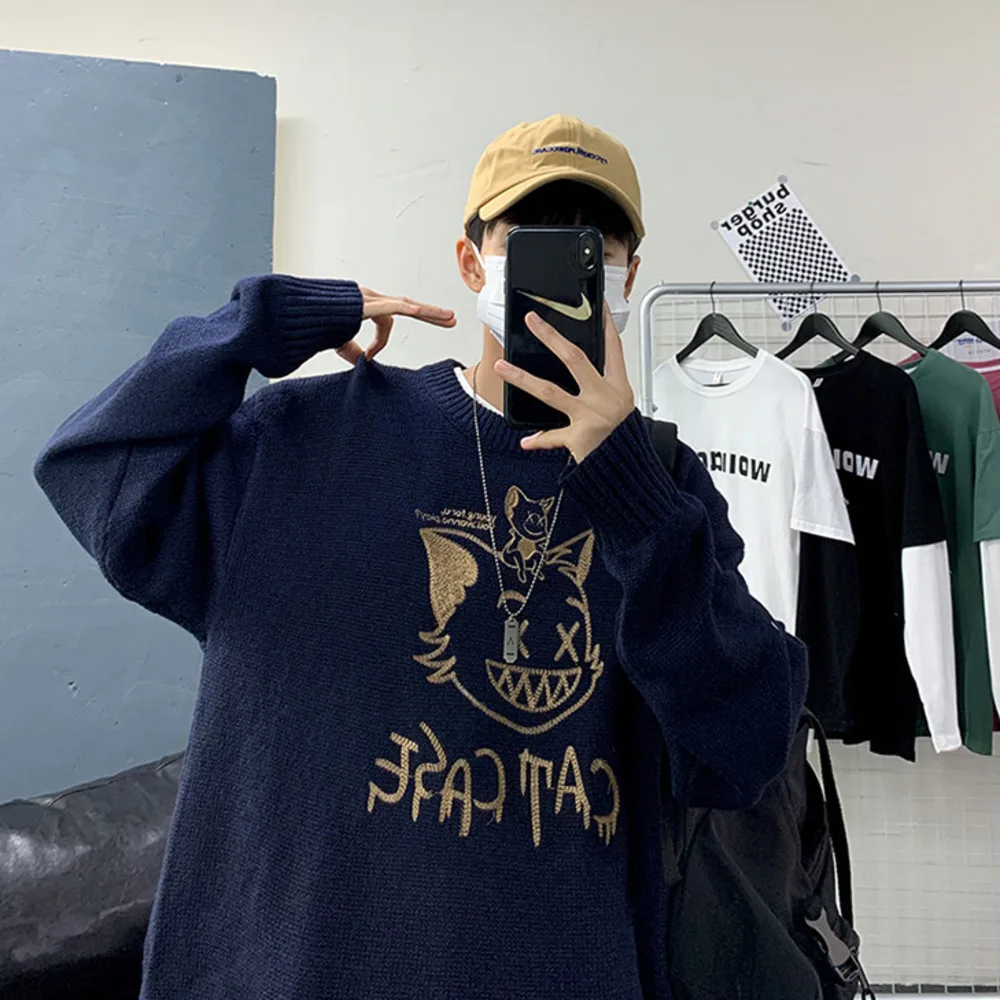 ZAZOMDE 2020 Winter New Couple Sweaters Casual Oversize Men's Pullovers Korean Cat Streetwear Graphic Printed Male Sweater
ZAZOMDE 2020 Winter New Couple Sweaters Casual Oversize Men's Pullovers Korean Cat Streetwear Graphic Printed Male Sweater