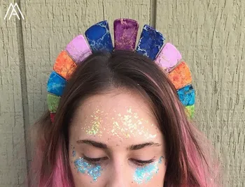 Gold Wire Wrapped Rainbow Sea Sediment Jaspers Slab Beads Crown Tiara Women Natural Stone Metal Tiara Crown Headband HG050AMDA
Gold Wire Wrapped Rainbow Sea Sediment Jaspers Slab Beads Crown Tiara Women Natural Stone Metal Tiara Crown Headband HG050AMDA