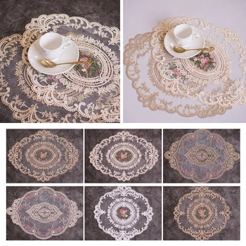 European Oval Embroidered Lace Fabric Transparent Placemat Coaster Coffee Table Mat Furniture Cover Cloth Christmas Decoration
European Oval Embroidered Lace Fabric Transparent Placemat Coaster Coffee Table Mat Furniture Cover Cloth Christmas Decoration