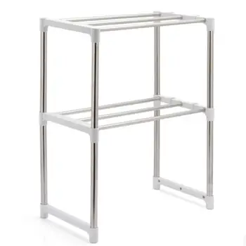 TPFOCUS Multifunctional Stainless Steel Rack for Kitchen Microwave Oven Storage simple modern desktop type Both sides hooks
TPFOCUS Multifunctional Stainless Steel Rack for Kitchen Microwave Oven Storage simple modern desktop type Both sides hooks