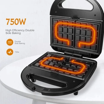 3 in 1 Sandwich Press, Waffle and Steak Machine,750W Sandwich Toaster with 3 Detachable Non-Stick Plates EU Plug
3 in 1 Sandwich Press, Waffle and Steak Machine,750W Sandwich Toaster with 3 Detachable Non-Stick Plates EU Plug