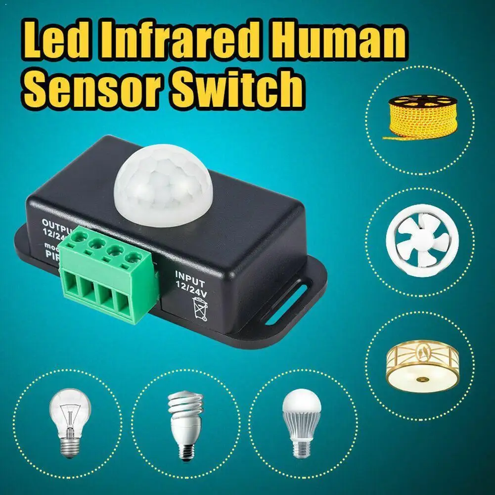 DC 12V 24V 8A Automatic Adjustable PIR Motion Sensor Detector Module Light Strip Infrared For LED Switch Switch Lamp Light K7M1
DC 12V 24V 8A Automatic Adjustable PIR Motion Sensor Detector Module Light Strip Infrared For LED Switch Switch Lamp Light K7M1