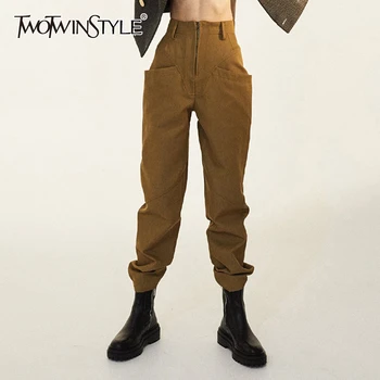 TWOTWINSTYLE Casual Loose Women Full Length Pant High Waist Long Caigo Pants For Female Fashion Clothing 2020 Spring Summer Tide
TWOTWINSTYLE Casual Loose Women Full Length Pant High Waist Long Caigo Pants For Female Fashion Clothing 2020 Spring Summer Tide