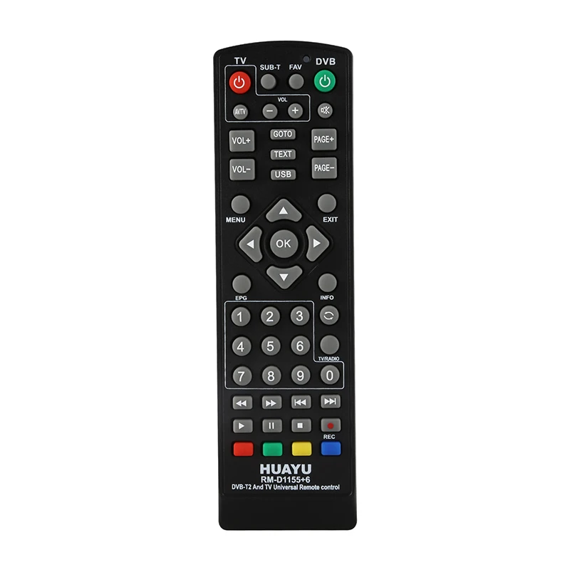 HUAYU Universal Tv Remote Control Controller Dvb-T2 Remote Rm-D1155 Sat Satellite Television Receiver
HUAYU Universal Tv Remote Control Controller Dvb-T2 Remote Rm-D1155 Sat Satellite Television Receiver