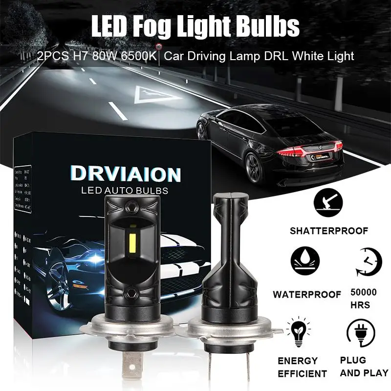 2PCS H7 80W 6500K Car LED Fog Light Bulbs Auto Leds Super Bright Headlight Tail Driving Light Bulb Driving Running Lamp
2PCS H7 80W 6500K Car LED Fog Light Bulbs Auto Leds Super Bright Headlight Tail Driving Light Bulb Driving Running Lamp