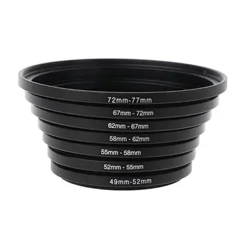 7PCS/SET 49MM-77MM Universal Black Metal Aluminum Alloy Step-up Ring Common Camera Lens Adapter Filter Set Accessories L41F
7PCS/SET 49MM-77MM Universal Black Metal Aluminum Alloy Step-up Ring Common Camera Lens Adapter Filter Set Accessories L41F