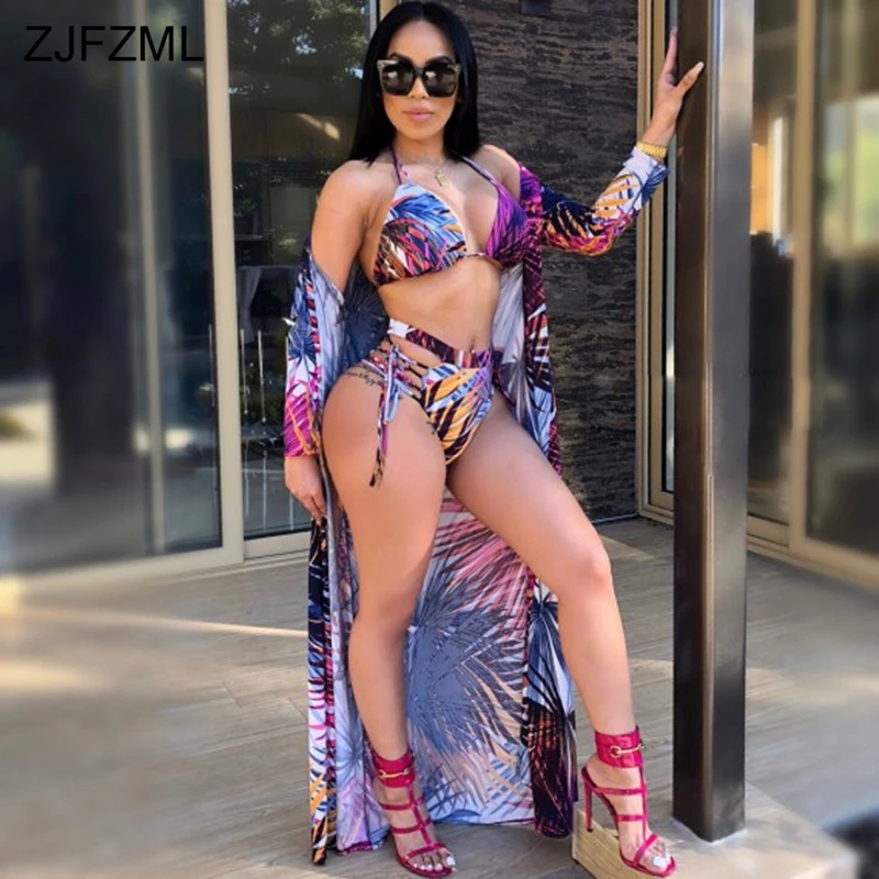 ZJFZML Floral Print Sexy Three Picec Set Women Halter Beach Wear Crop Top + Waist Band Cut Out Short + Full Sleeve Long Cardigan
ZJFZML Floral Print Sexy Three Picec Set Women Halter Beach Wear Crop Top + Waist Band Cut Out Short + Full Sleeve Long Cardigan