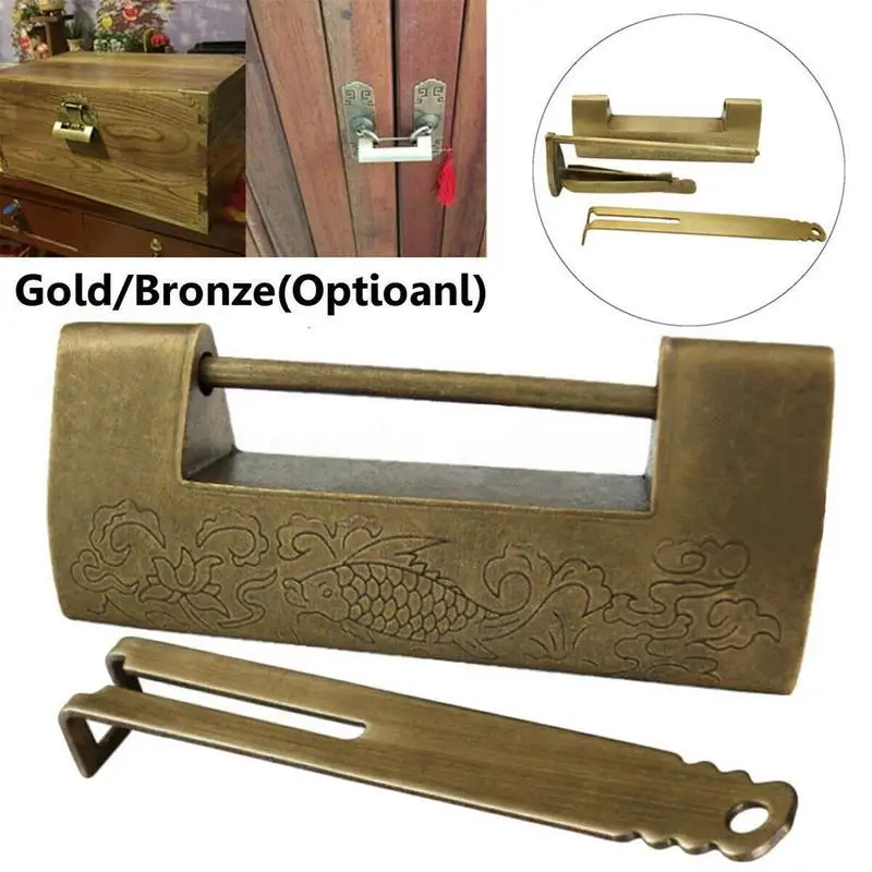 Chinese Style Antique Copper Padlock Old-fashioned Lock Retro Smooth Ancient Latch Furniture Cupboard Wooden Door Lock
Chinese Style Antique Copper Padlock Old-fashioned Lock Retro Smooth Ancient Latch Furniture Cupboard Wooden Door Lock
