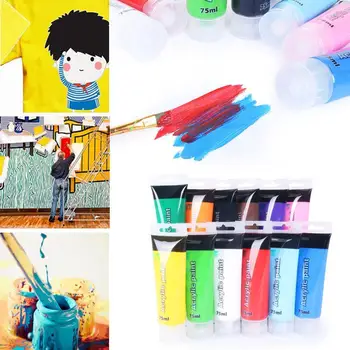12 Colors/set Acrylic Paint Kit Drawing Children Learner Colored Glass 75mlx12pcs Fabric Professional Drawing Painting A8L3 
12 Colors/set Acrylic Paint Kit Drawing Children Learner Colored Glass 75mlx12pcs Fabric Professional Drawing Painting A8L3
