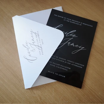 luxury design wedding invitation popular china wedding acrylic card sample,white printed black acrylic card with print envelope 
luxury design wedding invitation popular china wedding acrylic card sample,white printed black acrylic card with print envelope
