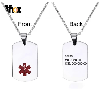 Vnox Medical Alert Necklaces for Men Women Stainless Steel Free Engrave ID Dog Tag Emergency Reminder Jewelry
Vnox Medical Alert Necklaces for Men Women Stainless Steel Free Engrave ID Dog Tag Emergency Reminder Jewelry