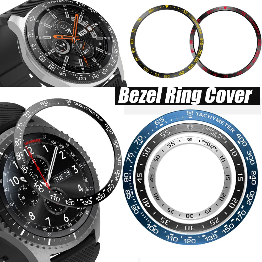 

steel Bezel Ring Metal Cover For Samsung Galaxy Watch 46MM/ 42MM/ Gear S3 Frontier strap Adhesive case Smart Watch Accessories
