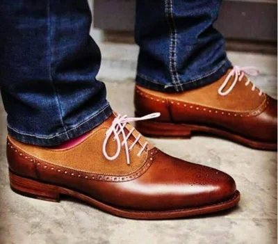 

2020 Men's Shoes Pu Leather Casual Shoes Handmade Lace-up Derby Shoes Stylish Low Heel Brouge Shoes Zapatos De Hombre 4M764