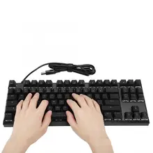 Ck82 teclado rgb retroiluminado usb com fio teclado mecânico led luz portátil teclado de jogos alta keycap escada design(China)