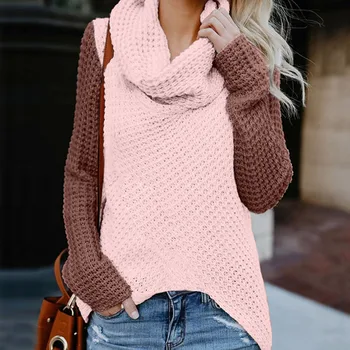 Fashion Sweater Women Scarf Collar Sweater Casual Patchwork Long Sleeve Pullover Sweatshit Wholesale Free Ship кардиган Z4
Fashion Sweater Women Scarf Collar Sweater Casual Patchwork Long Sleeve Pullover Sweatshit Wholesale Free Ship кардиган Z4