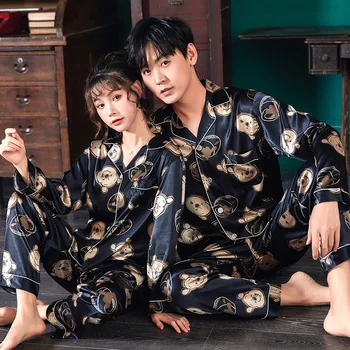Luxury Pajama suit Couple Pajama Sets Silk Satin Pijamas Sweet Sleepwear Home Suit Pyjama For Lover Man Woman Lovers' Clothes
Luxury Pajama suit Couple Pajama Sets Silk Satin Pijamas Sweet Sleepwear Home Suit Pyjama For Lover Man Woman Lovers' Clothes