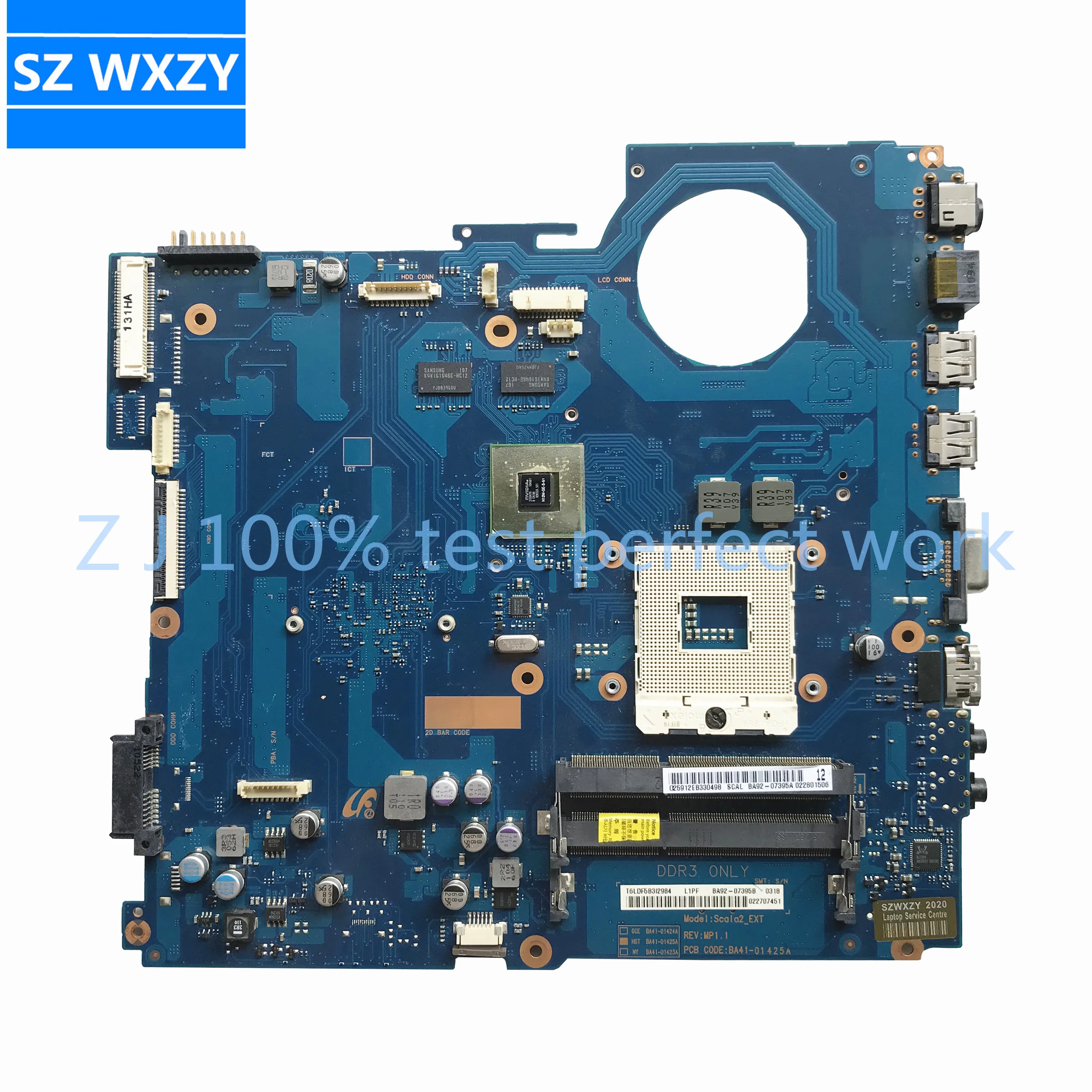 Материнская плата для ноутбука Samsung RV411 модель HM55 BA92-07395A GeForce 315M 512 Мб DDR3 100%