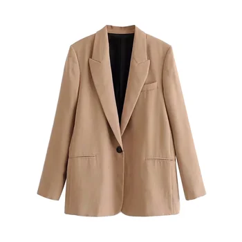Women Solid Basic Blazer Single Button Pockets Notched Collar Female Office Wear Jacket Coat Tops Office Lady Wear
Women Solid Basic Blazer Single Button Pockets Notched Collar Female Office Wear Jacket Coat Tops Office Lady Wear